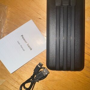 Black Power Bank with USB Cable